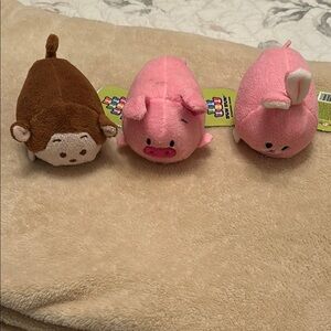 Pink and Brown Plush Small Pet Toys